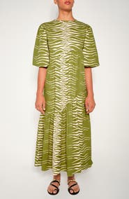 The Lulo Project Armenia Asymmetric Ruffle Maxi Dress