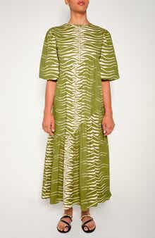 Armenia Asymmetric Ruffle Maxi Dress