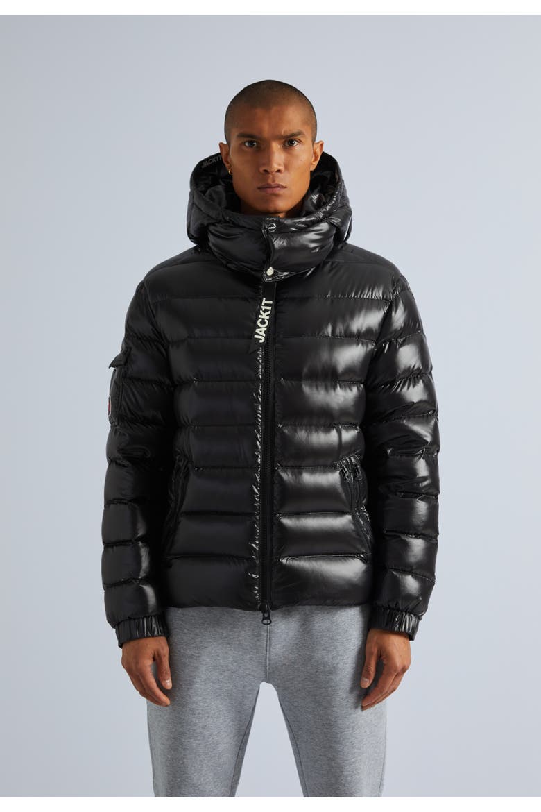 Quilted Hooded Puffer Jacket, Main, color, Black