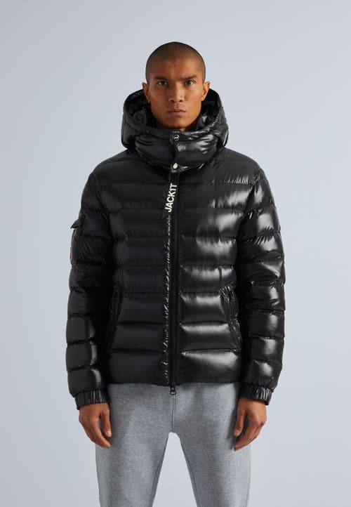 Jack1t Quilted Hooded Puffer Jacket In Black