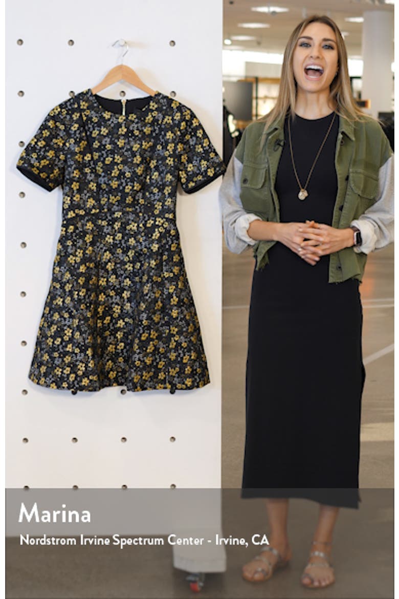 Divwine Floral Jacquard Fit & Flare Dress video
