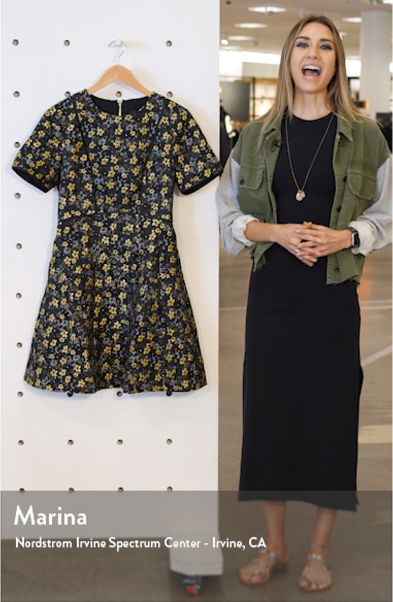 Divwine Floral Jacquard Fit & Flare Dress, sales video thumbnail