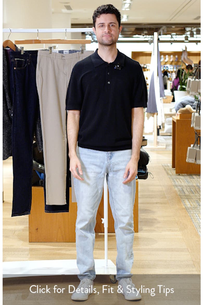 Short Sleeve Textured Cotton & Silk Polo Sweater video