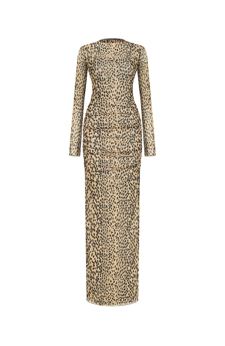 Nocturne Leopard Print Long Sleeve Dress, Alternate, color,