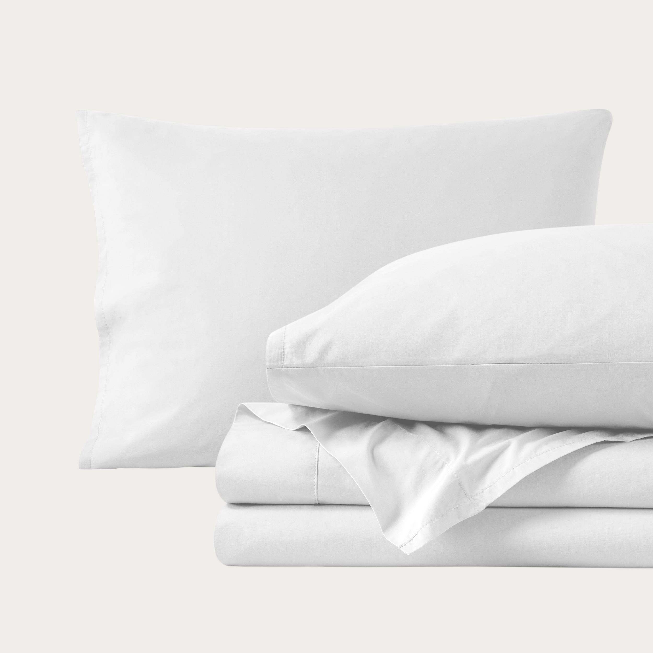Bare Home 100% Organic Cotton Percale Cooling Sheet Set In White