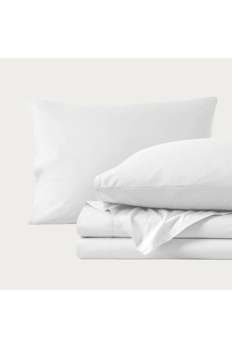 100% Organic Cotton Percale Cooling Sheet Set, Main, color, White