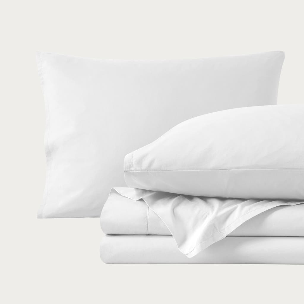 Bare Home 100% Organic Cotton Percale Cooling Sheet Set In White