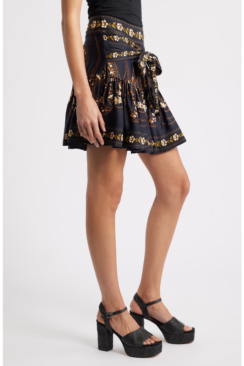 Garden Silhouette Miniskirt, Alternate, color, BLACK
