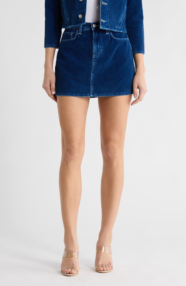 L'AGENCE Paris Corduroy Miniskirt, Main, color, Lapis Blue