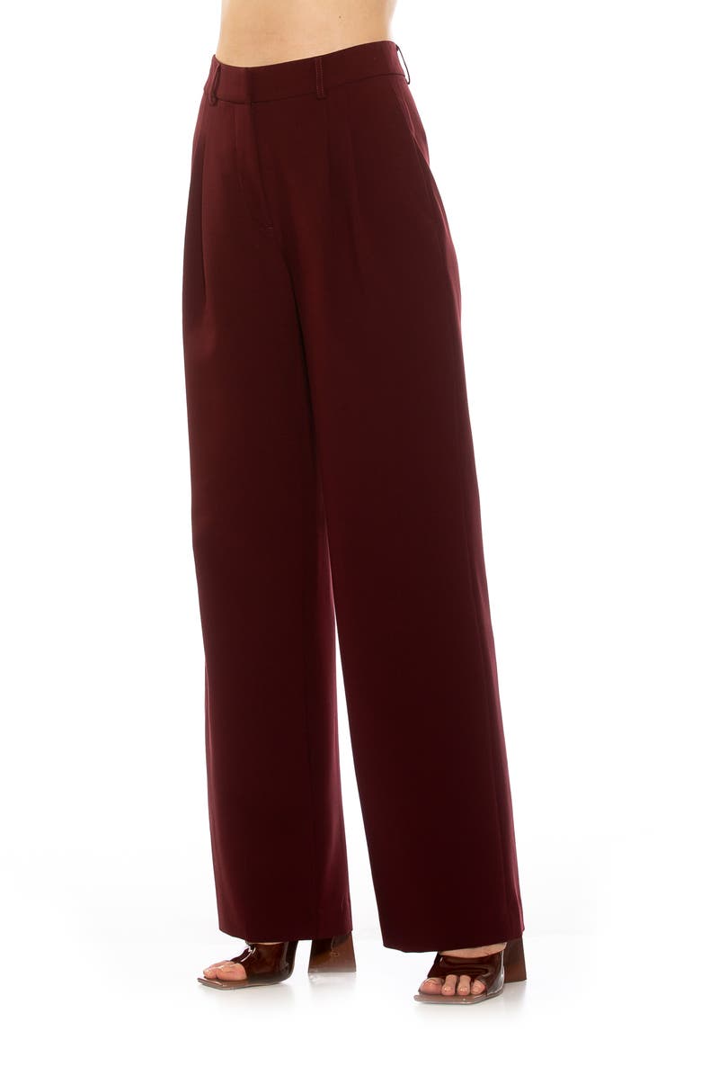 Alexia Admor Ellie Pleated Wide Leg Pants, Alternate, color, Dark Red