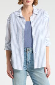 Melrose and Market Stripe Button-Up Shirt