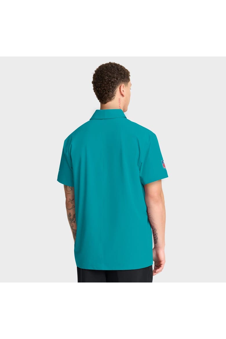 Men's Nike Aqua Miami Dolphins Sideline City Pride Woven Performance Polo, Alternate, color, Aqua