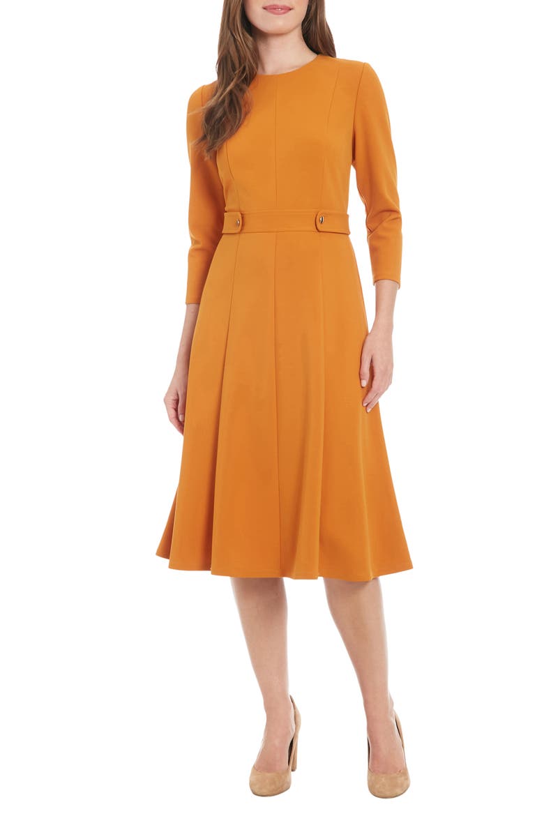 Seamed Midi Dress, Main, color, HONEY