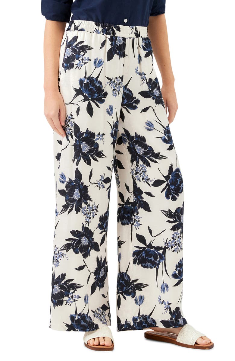 Karen Kane Floral Satin Wide Leg Pants, Alternate, color, Print