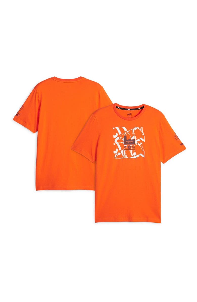 PUMA Men's Puma  Orange Manchester City FtblCore Graphic T-Shirt, Main, color, Orange