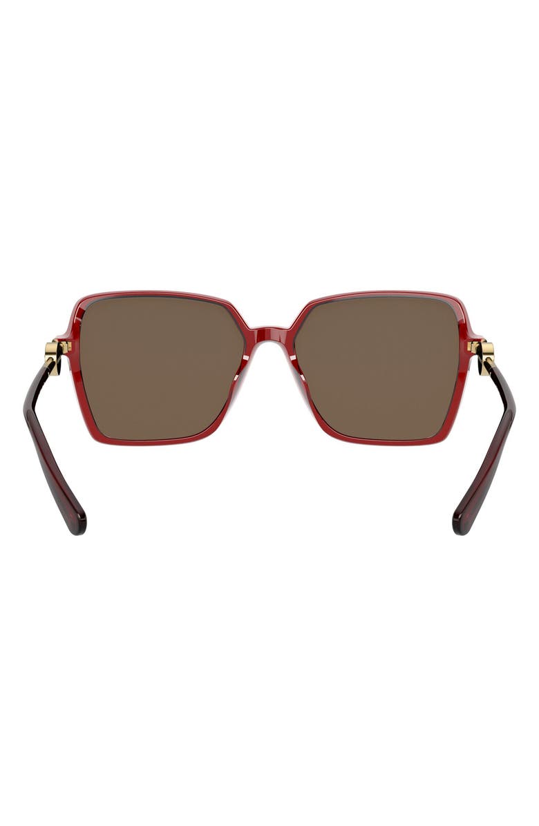Versace 58mm Square Sunglasses, Alternate, color, Transparent Red / Dark Brown