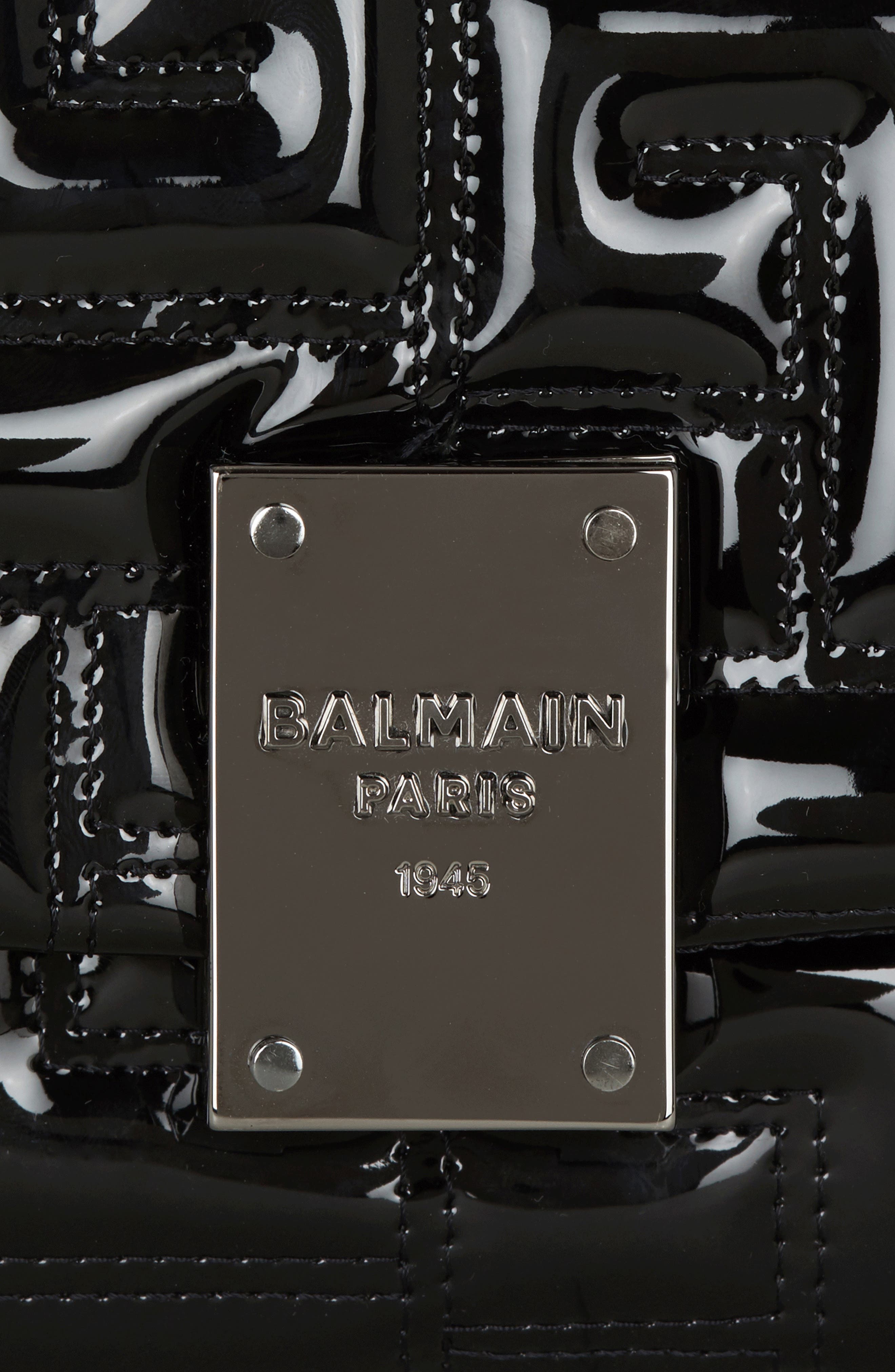 Balmain Small 1945 Soft Monogram Quilted Leather Shoulder Bag, Alternate, color, 