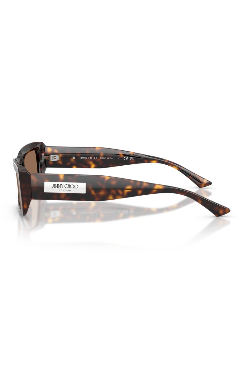 Lennon 54mm Polarized Rectangular Sunglasses, Alternate, color, HAVANA/ DARK BROWN