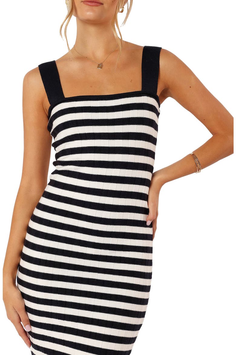 Ledger Stripe Midi Sweater Dress, Alternate, color, NAVY STRIPE