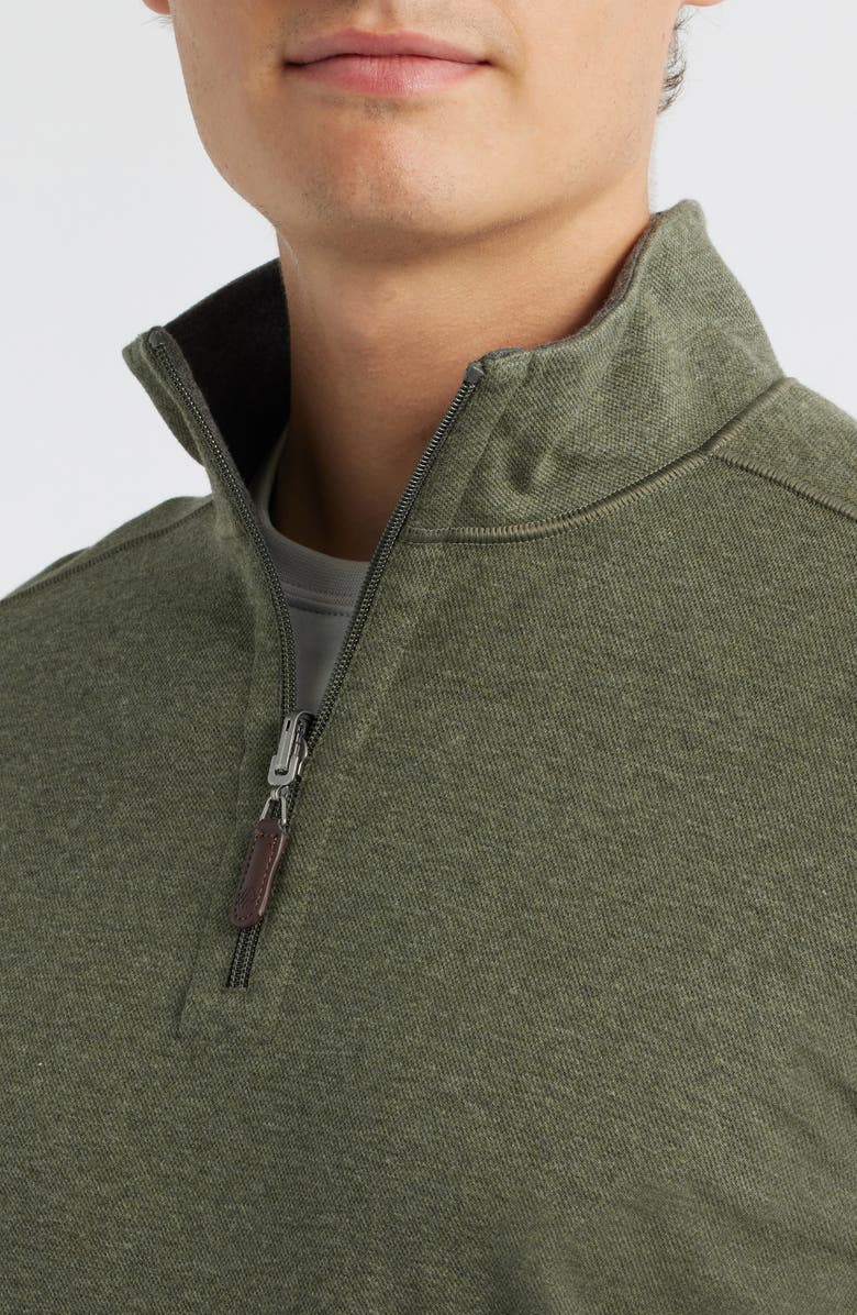 Johnston & Murphy Icon Reversible Quarter Zip, Alternate, color, Olive/ Charcoal