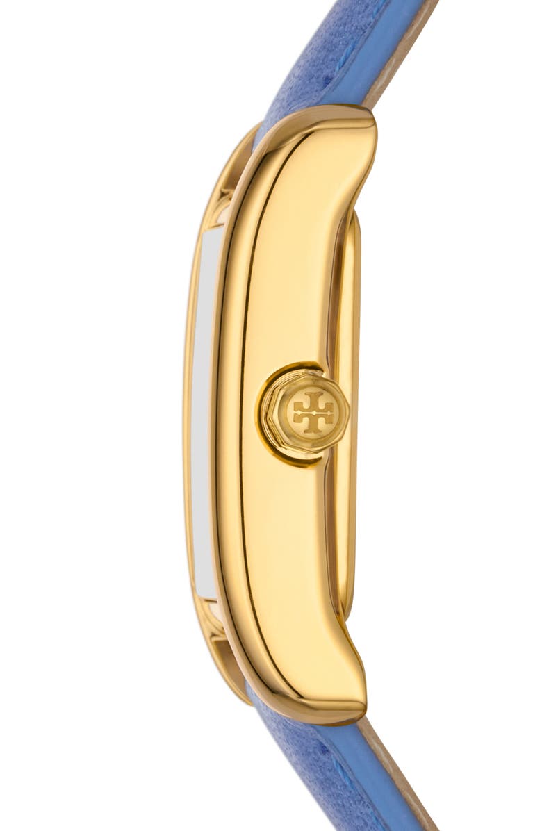 Tory Burch Mini The Eleanor Leather Strap Watch, 19mm x 28mm, Alternate, color, 