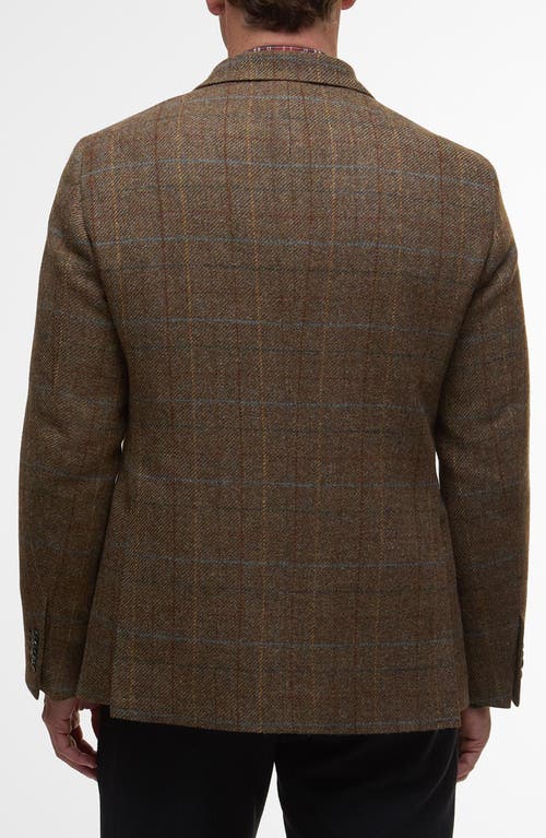 Barbour Sullivan Brown Tattersall Wool Blend Flannel Sport Coat In Brown