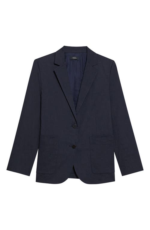 Theory Oversized Crunch Linen Blazer In Concord