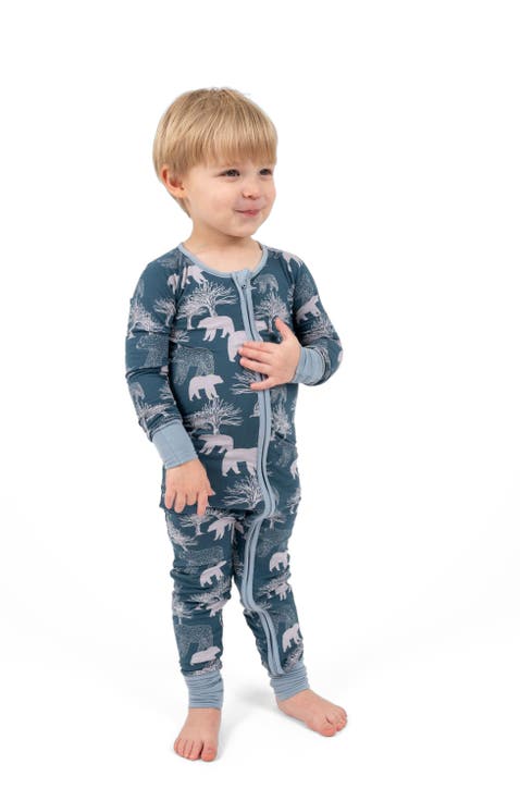 Viscose Matching Family Holiday Pajama Sleeper, Reindeer & Polar Bear Prints (Baby)