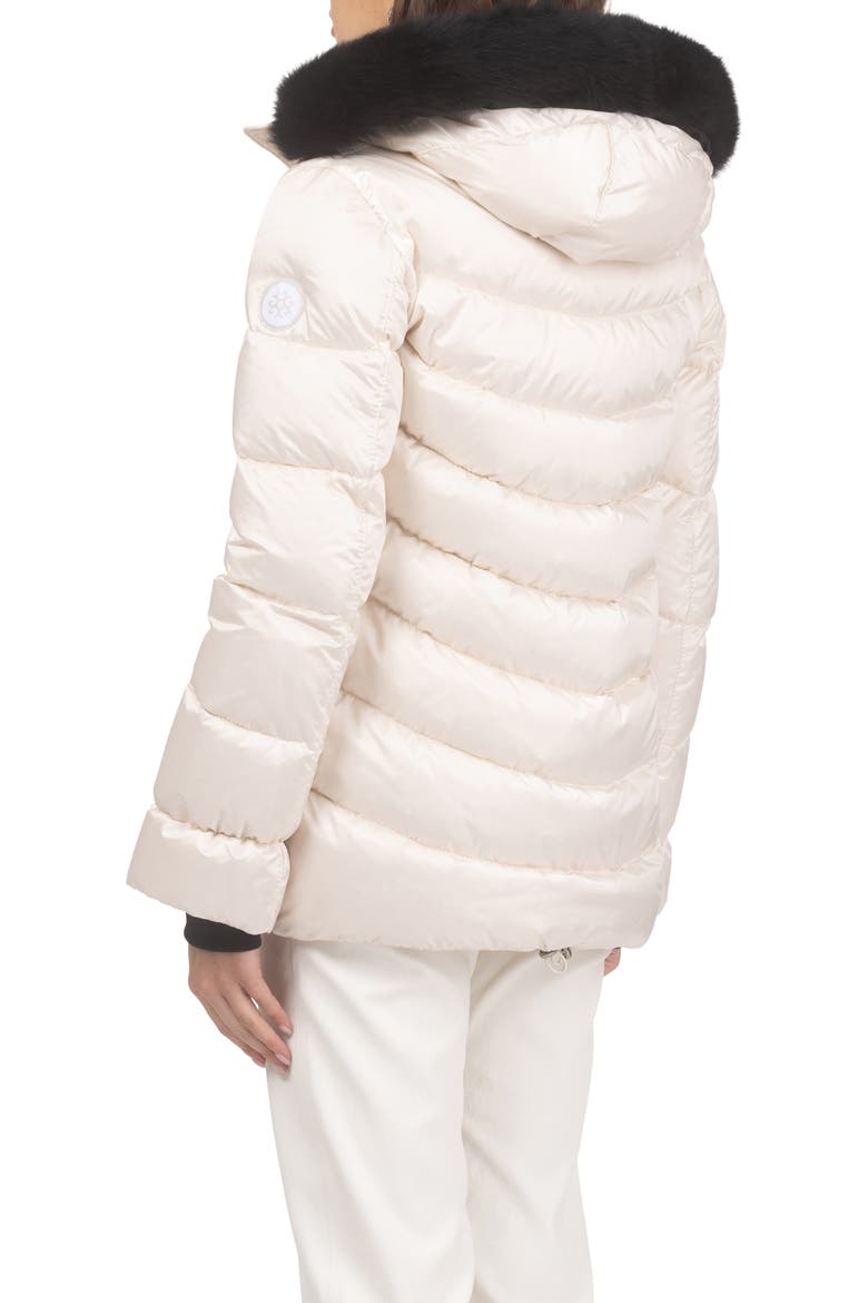 Apres-Ski Jacket With Detachable Hood Trim, Alternate, color, CHAMPAGNE/BLACK