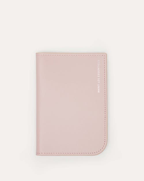 Shop Want Les Essentiels De La Vie Want Les Essentiels Arch Smooth Leather Passport Cover In Blush