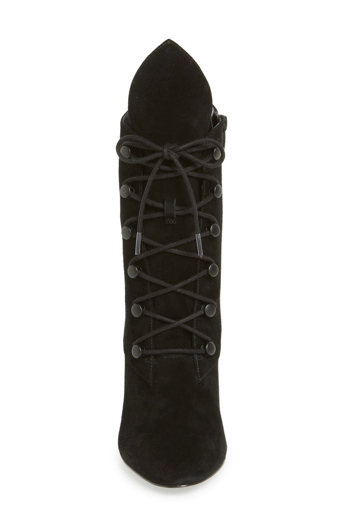 Maya Lace-Up Bootie, Alternate, color, BLACK SUEDE