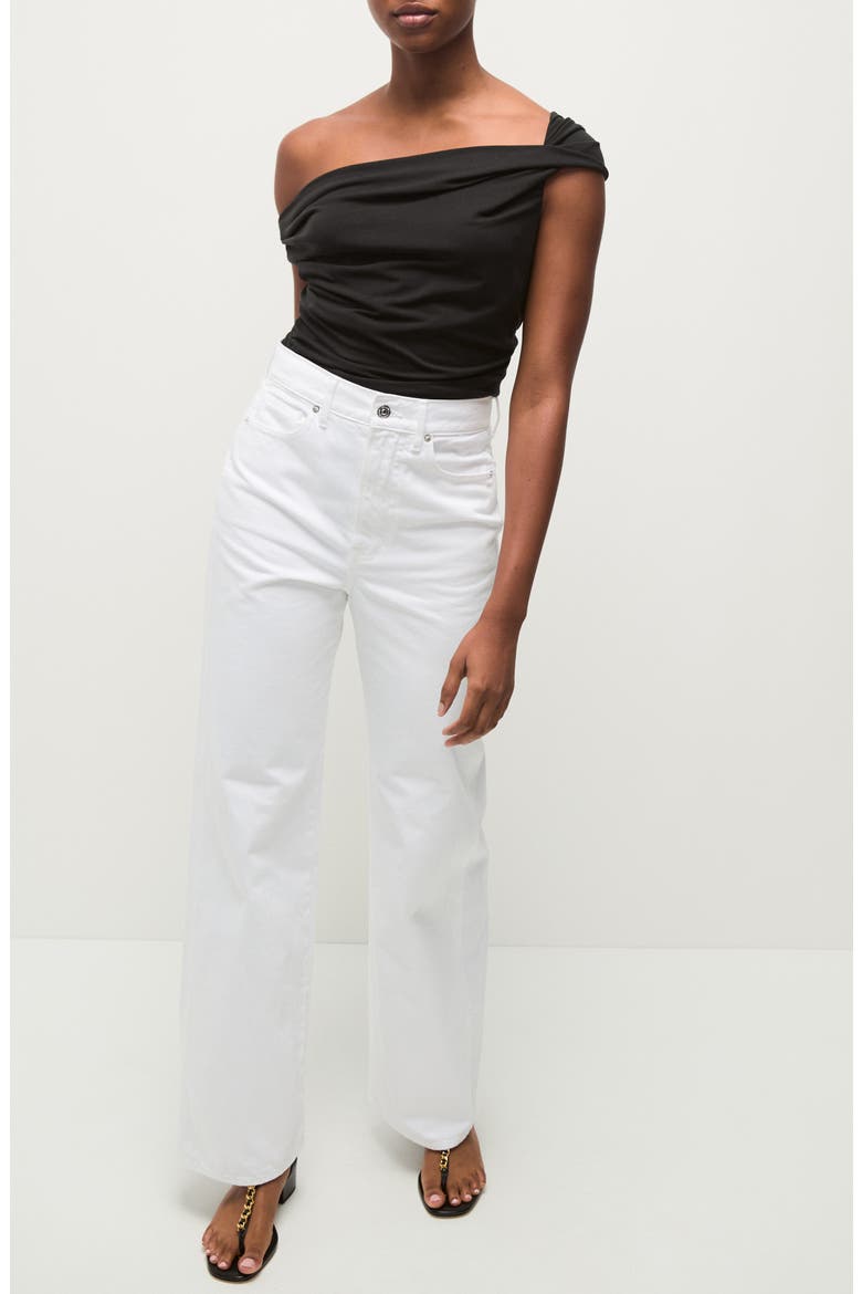 Delanna One-Shoulder Jersey Top, Alternate, color, BLACK