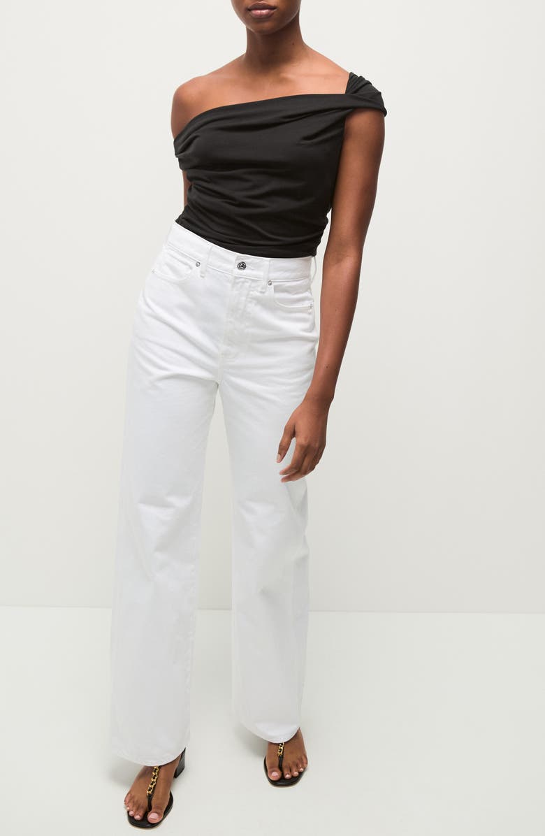 Veronica Beard Delanna One-Shoulder Jersey Top, Alternate, color, Black