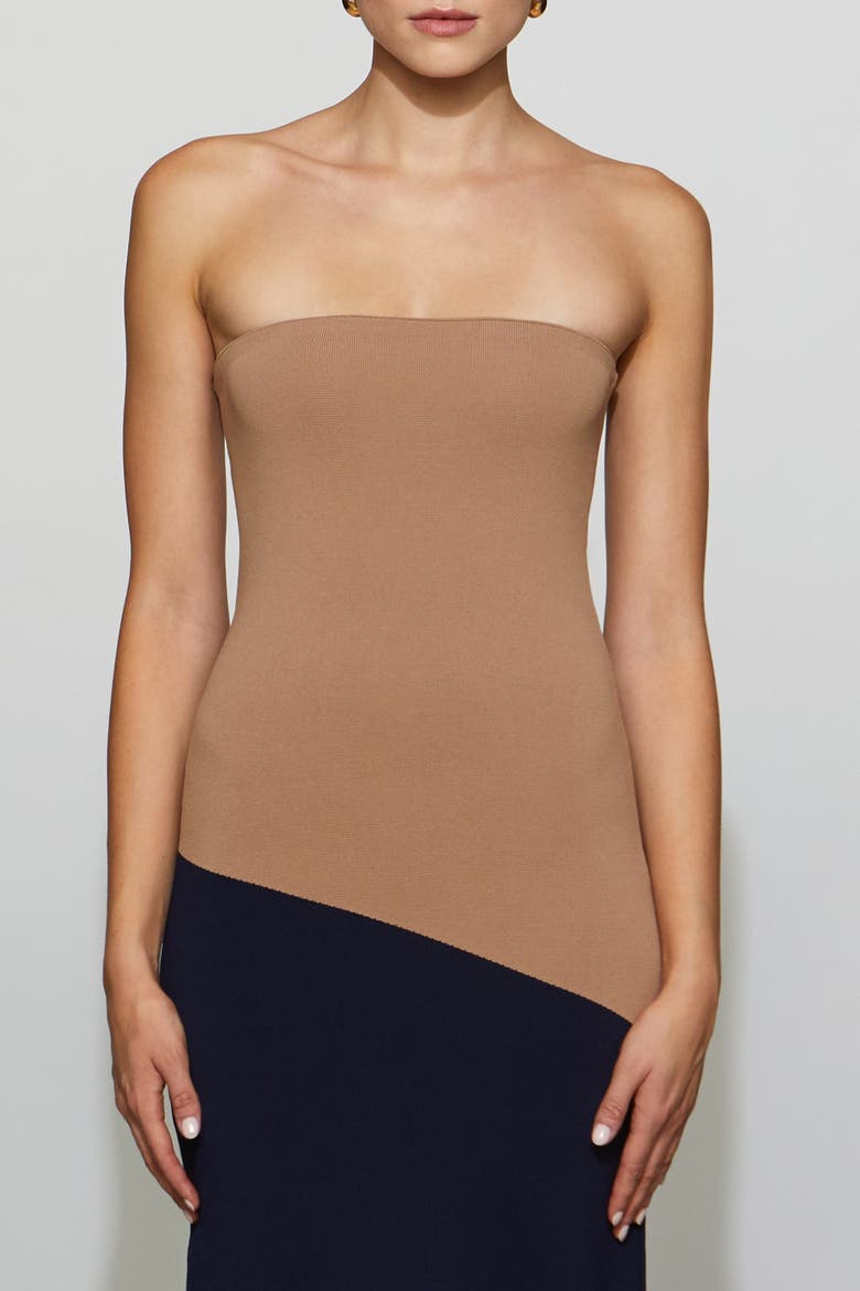 Liliana Knit Dress, Alternate, color, Camel/Navy