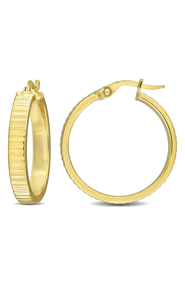 DELMAR Ribbed Hoop Earrings, Main, color, Gold