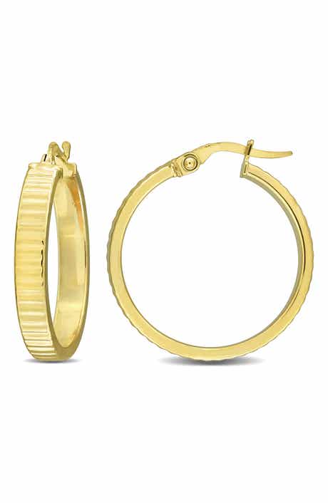 DELMAR Ribbed Hoop Earrings