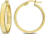 DELMAR Ribbed Hoop Earrings