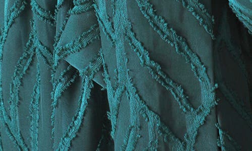 Flying Tomato Solid Long Sleeve Ruffle Midi Dress In Green