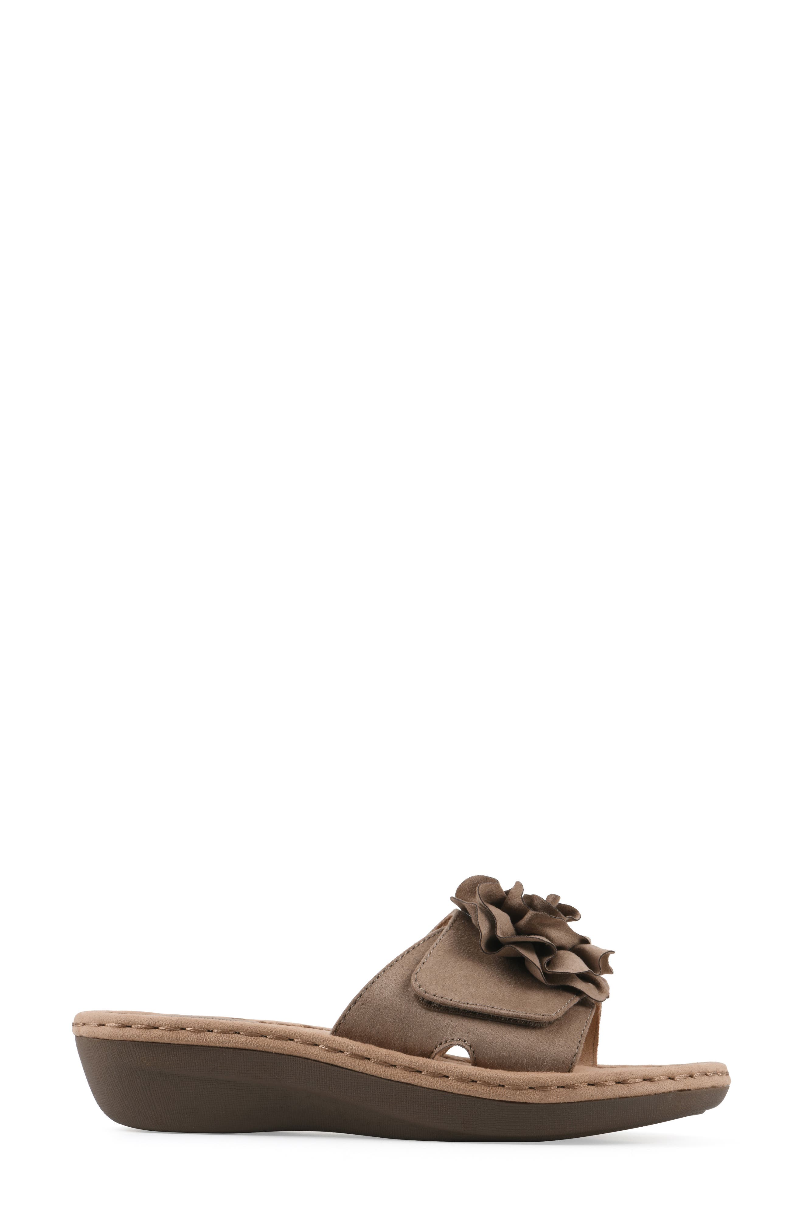 Casmyn Floral Mini Wedge Sandal - Wide Width Available, Alternate, color, MOCHA/ FABRIC