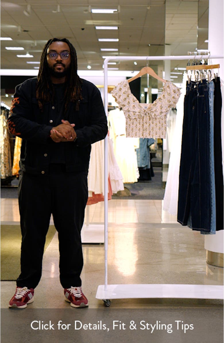 Sydney Smocked Stretch Cotton Crop Top, sales video thumbnail