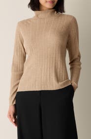 Eileen Fisher Rib Turtleneck Wool Sweater