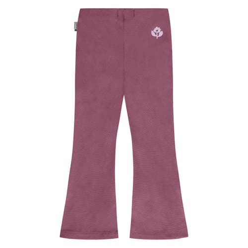 Stains And Stories By Babyface Ribbed Flared Leggings In Burgundy
