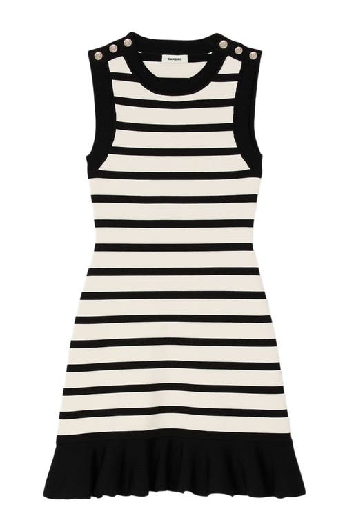 Sandro Knitted Striped Mini Dress In Multi