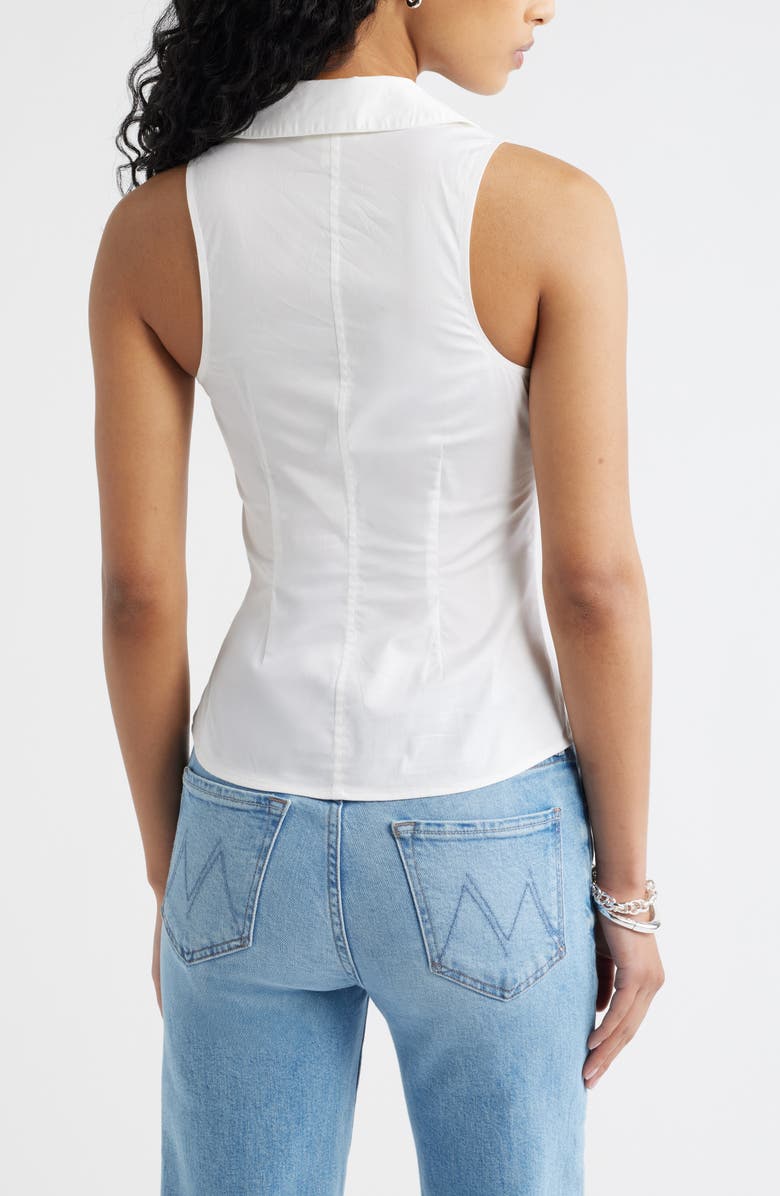 Open Edit Twist Front Poplin Top, Alternate, color, White