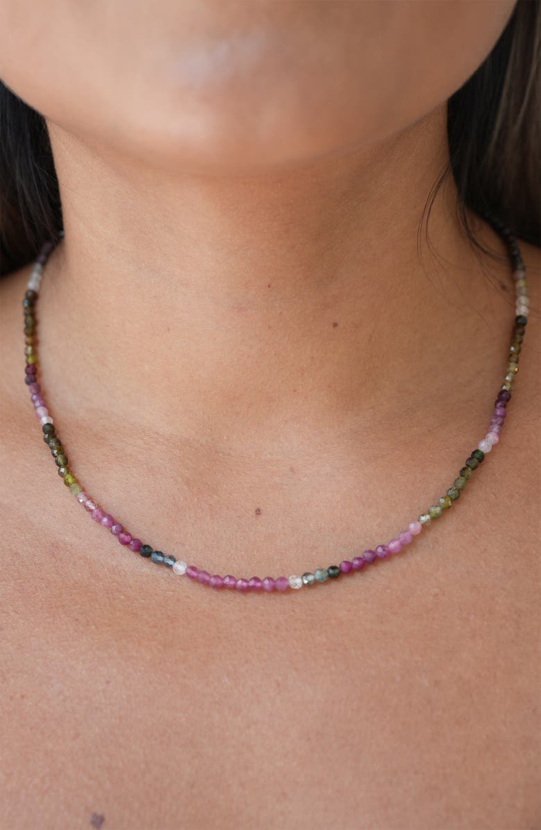 Argento Vivo Sterling Silver Beaded Tourmaline Necklace, Alternate, color, 