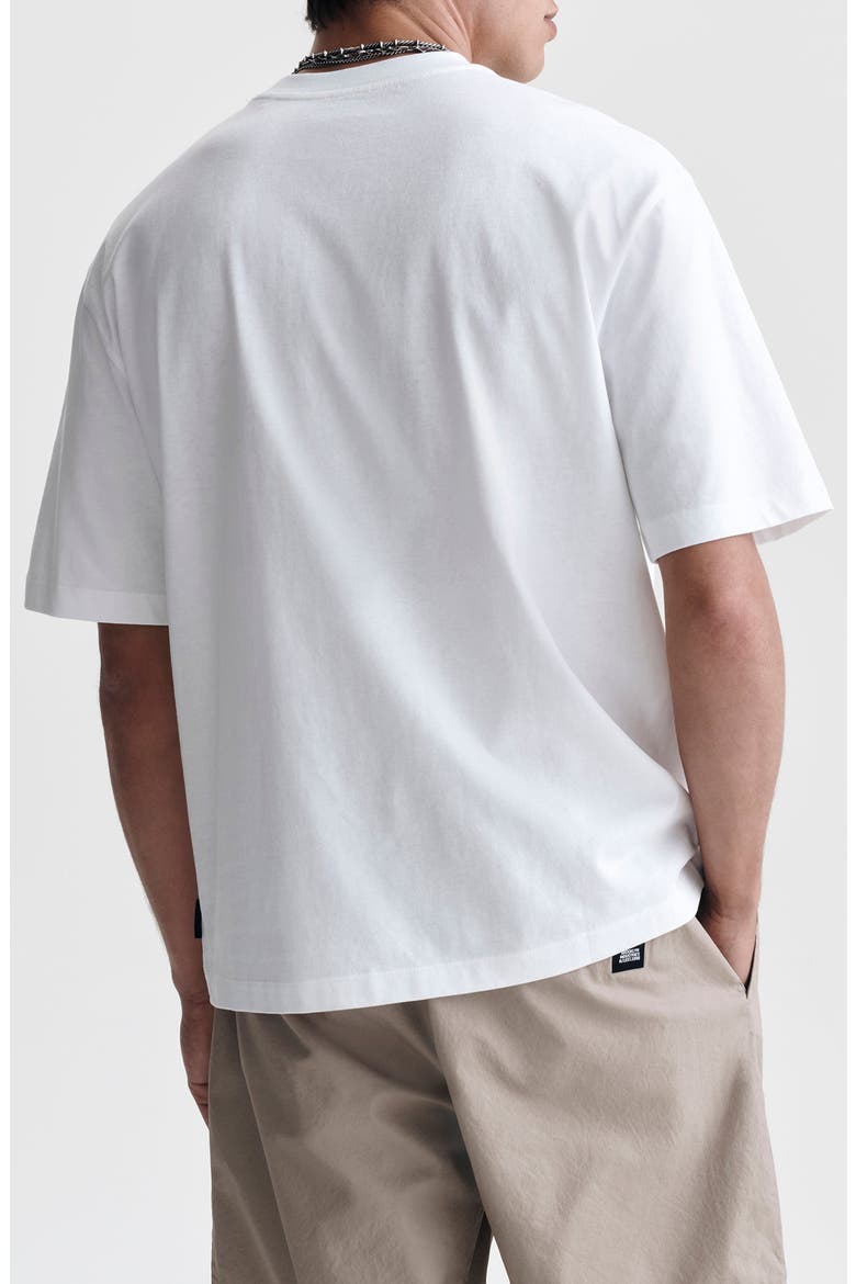 Loose Fit Collegiate Logo Cotton Graphic T-Shirt, Alternate, color, WHITE