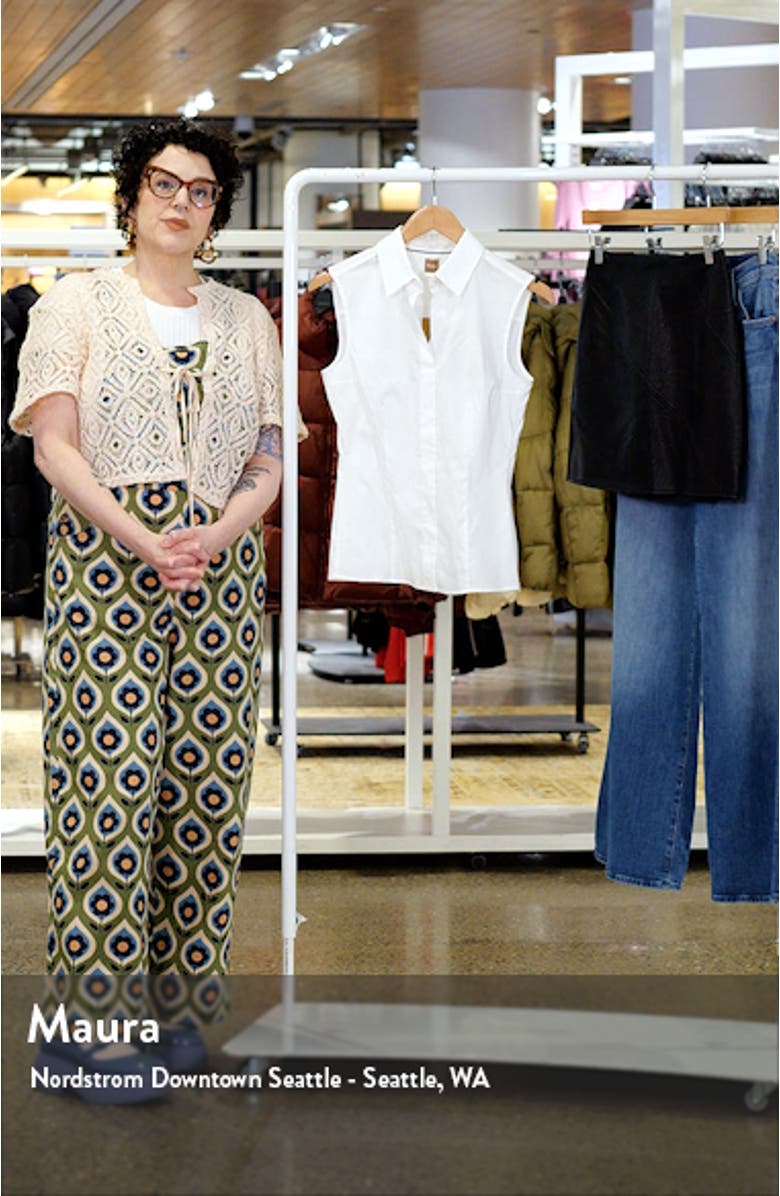 Bashivah Sleeveless Cotton Blend Blouse, sales video thumbnail