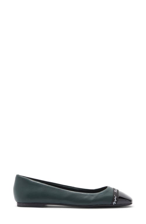 Karl Lagerfeld Paris Zofia Cap Toe Ballet Flat In Green
