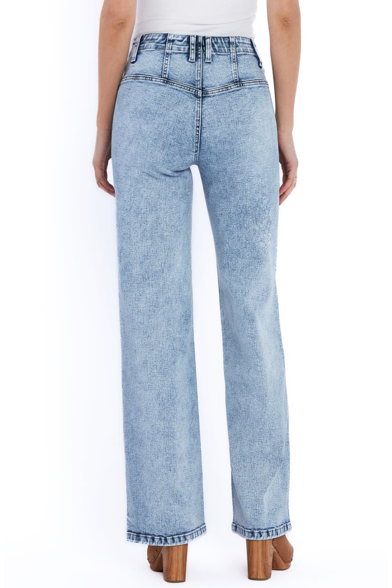 Asymmetric Waist Flare Jeans, Alternate, color, MIST BLUE