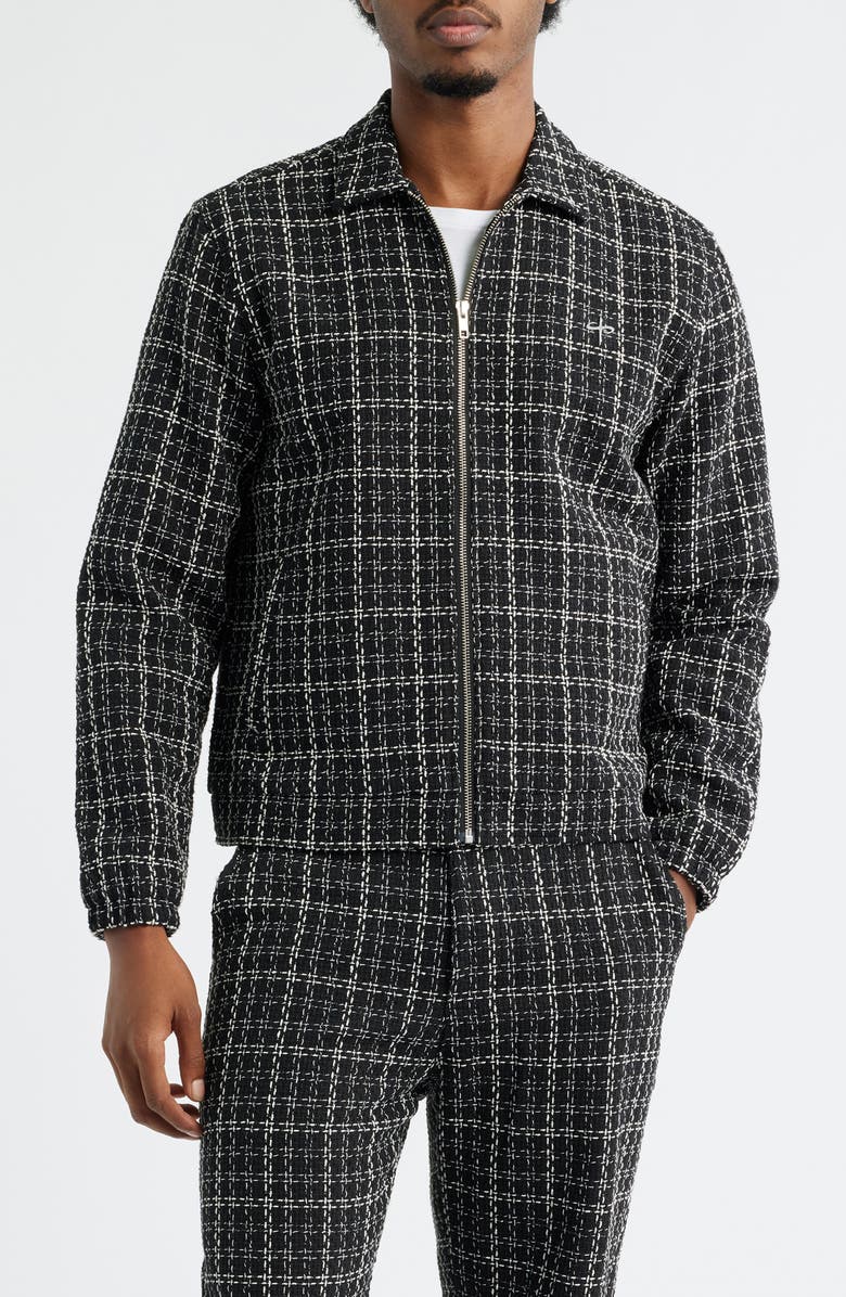 SANTO STUDIO Uno Tweed Jacket, Main, color, Black